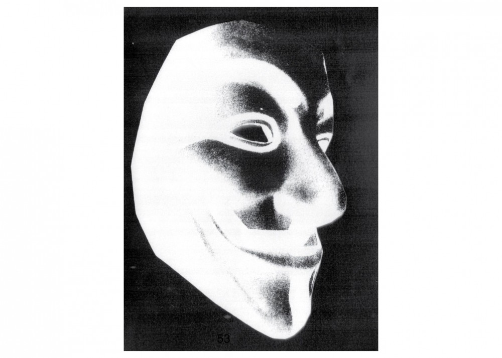 v for vendetta mask black and white